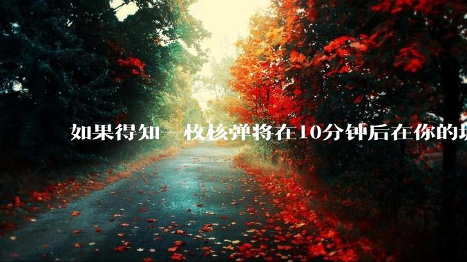 如果得知一枚核弹将在10分钟后在你的城市爆炸，除了等死还能干嘛？