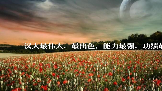 汉人最伟大、最出色、能力最强、功绩最大的政治家军事家是谁?